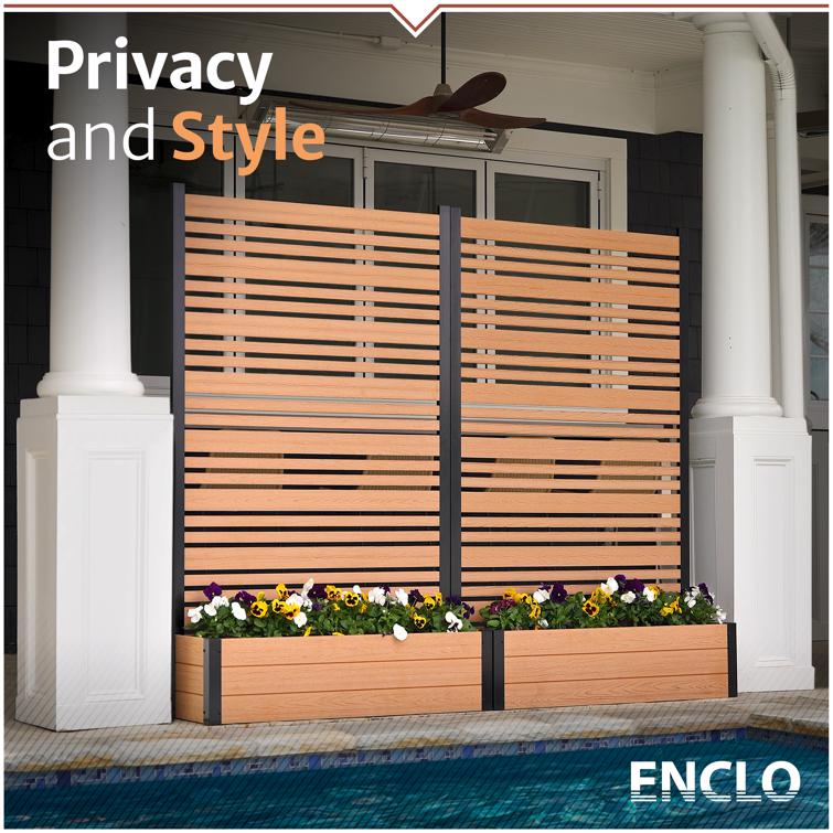 6ft H Florence Freestanding Patio Screen w/ Planter Box (Cedar